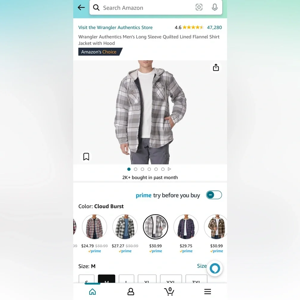 Wrangler Flannel Shirt Jacket with Hood - Picture 5 of 5